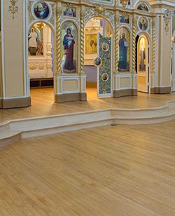 Altar area with new floor